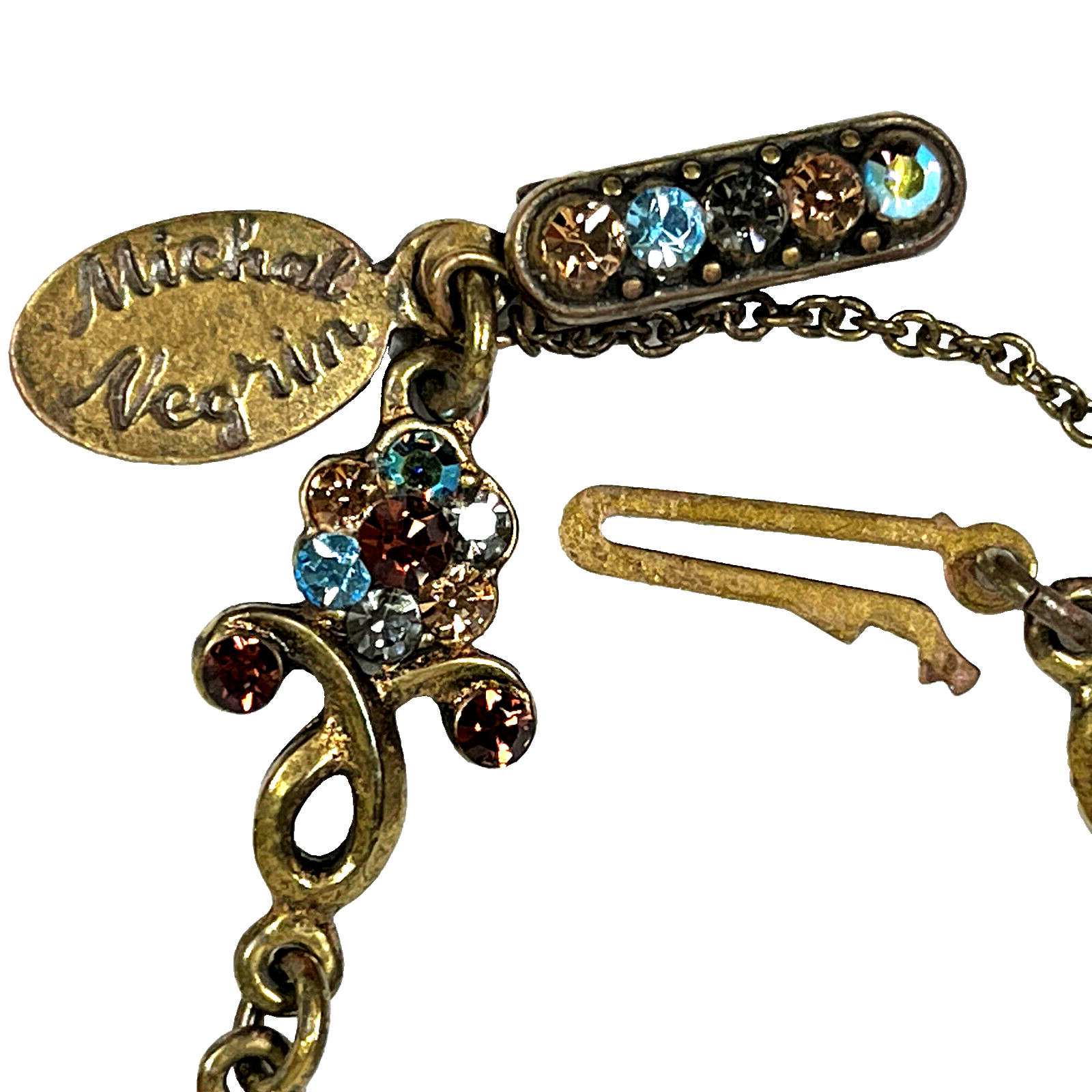 Michal Negrin bracelet blue pink purple crystal flower 7