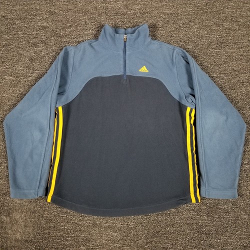 Adidas Jacket Boys Large Blue School Outdoor Mock Neck 1/4 Z