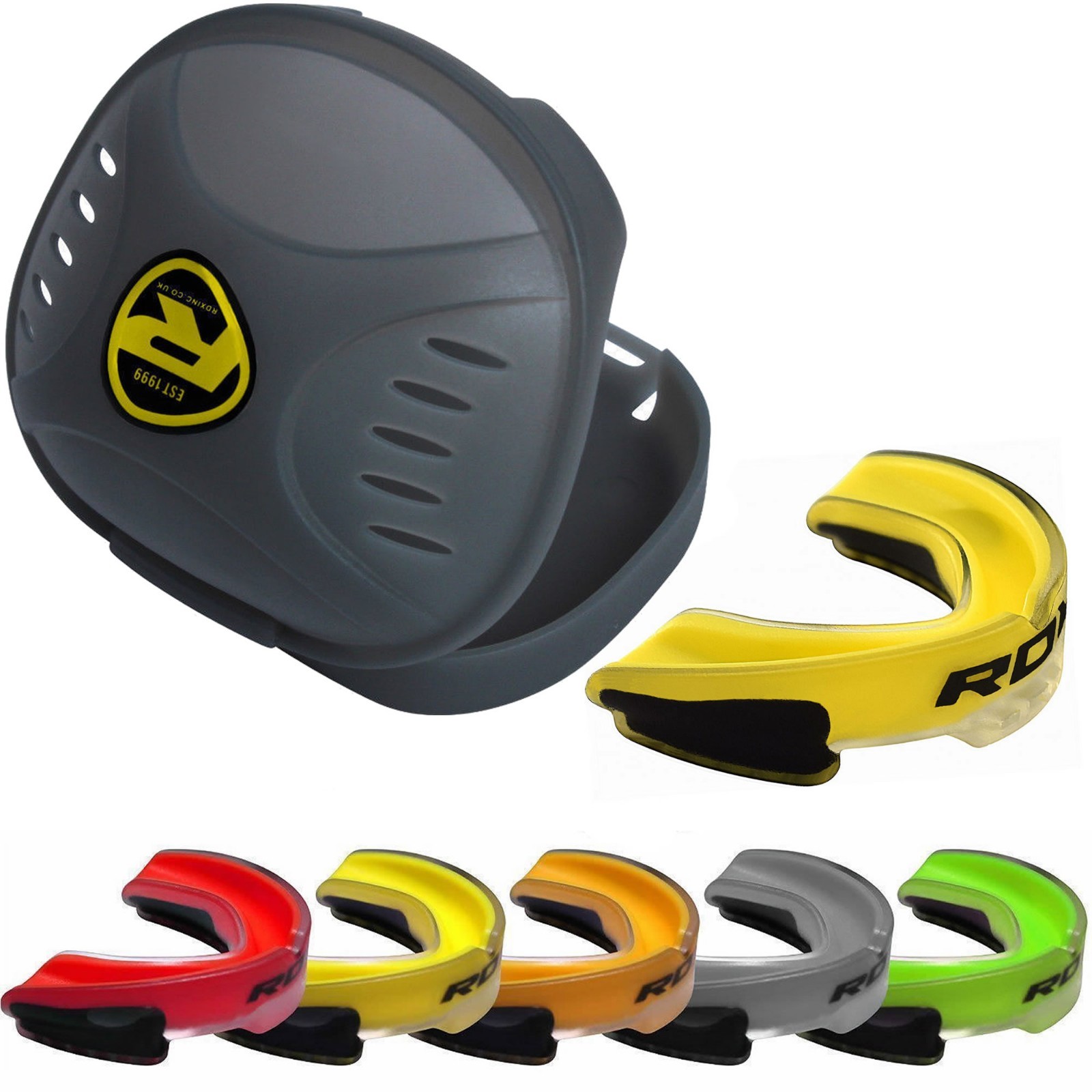 Boxing Gel Kids Junior/Senior Gum Shield Mouth Guard Teeth Protector Box Pack Headguards