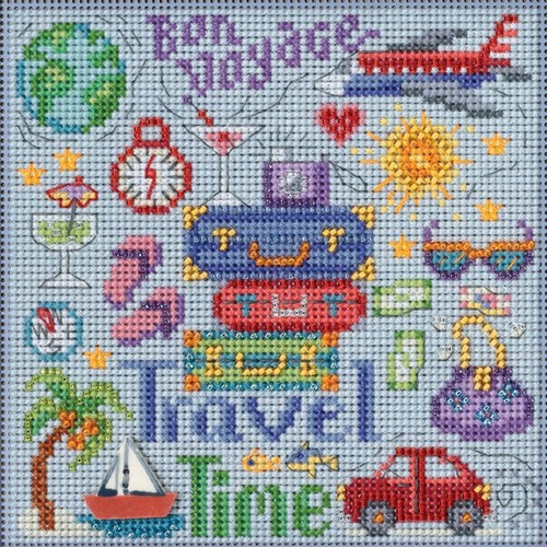 Travel Time Cross Stitch Kit Mill Hill 2023 Buttons Beads Sp