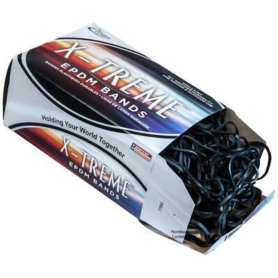 Alliance Rubber 02004 X-Treme EPDM Bands, Black, Non-Latex 7 x 1/8'', Box of 175