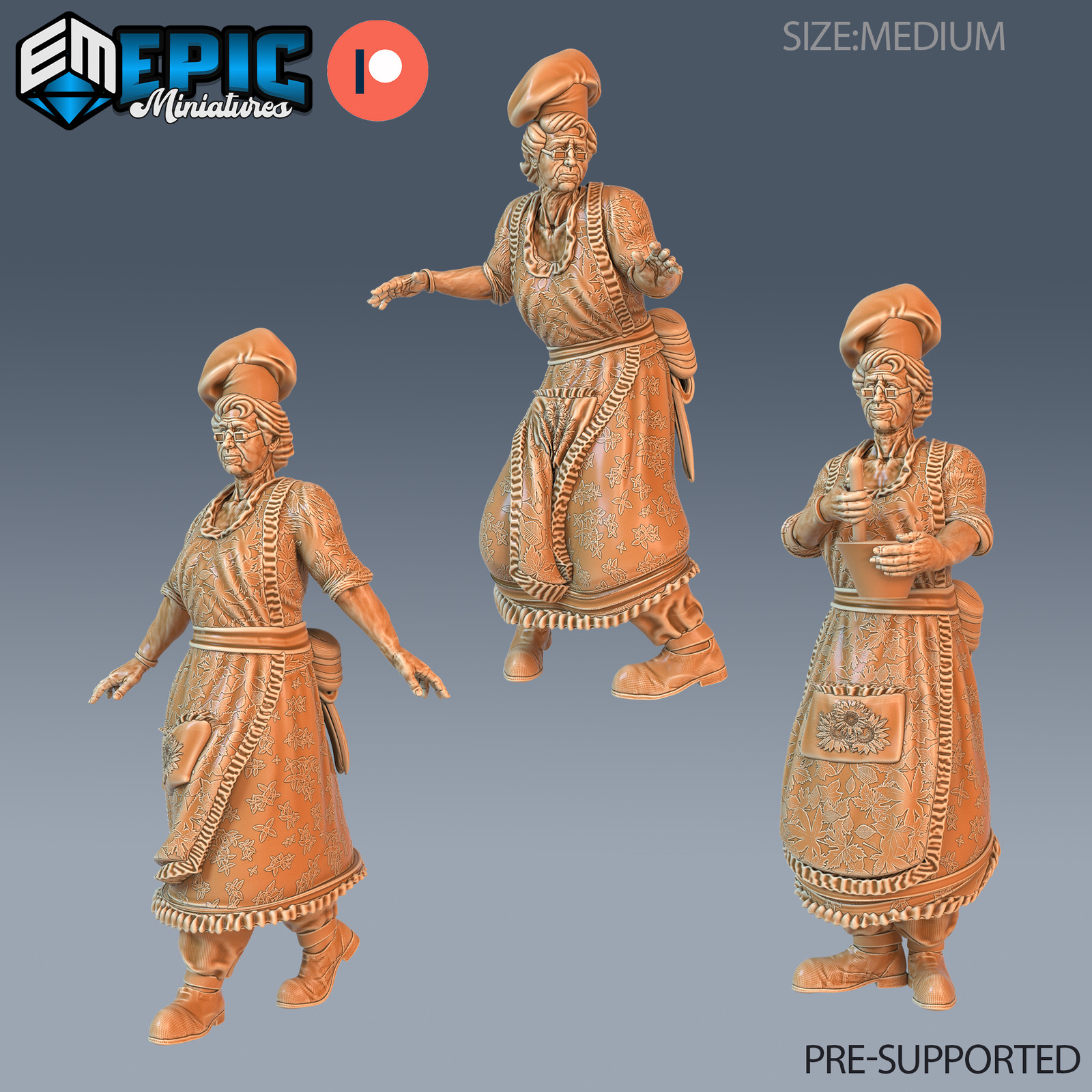 Grandma, Dungeons and Dragons Miniatures, D&D, Epic Miniatures,Fantasy Granny
