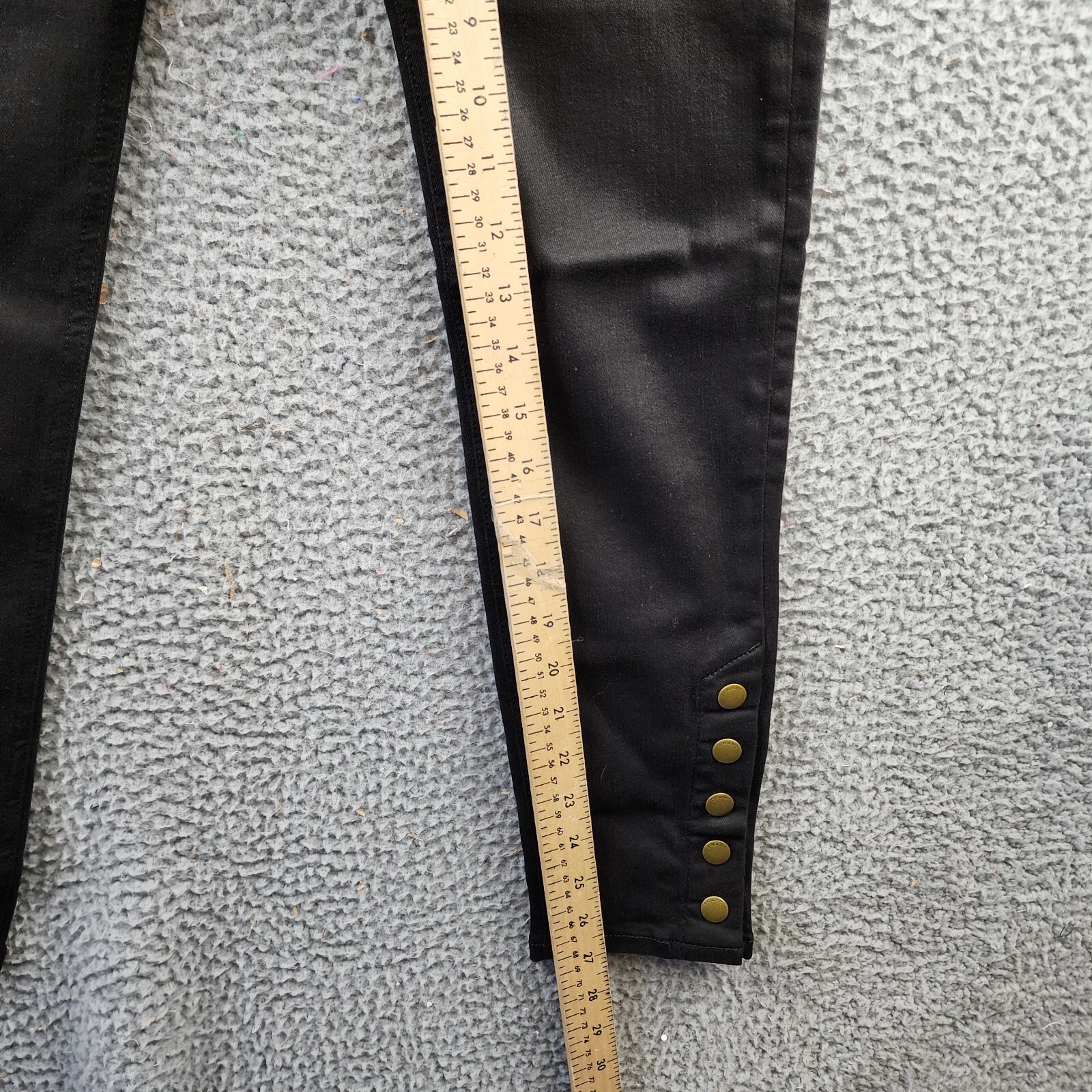 FRAME The Snapped High Rise Cropped Skinny Jeans Women's 24 Black Button Zip - Picture 8 of 14