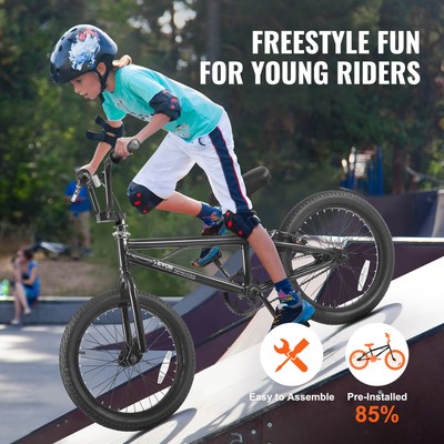 18-Inch BMX Bike Freestyle Bike Men Kids BMX Bicycle Hi-Ten Steel Frame