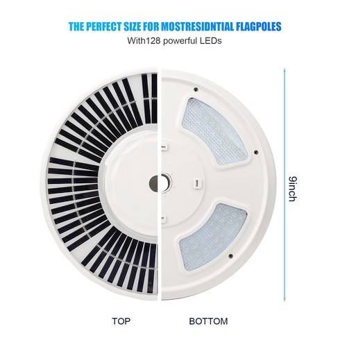 128LED Solar Powered Flag Pole Light Auto Active Super Bright Outdoor Waterproof