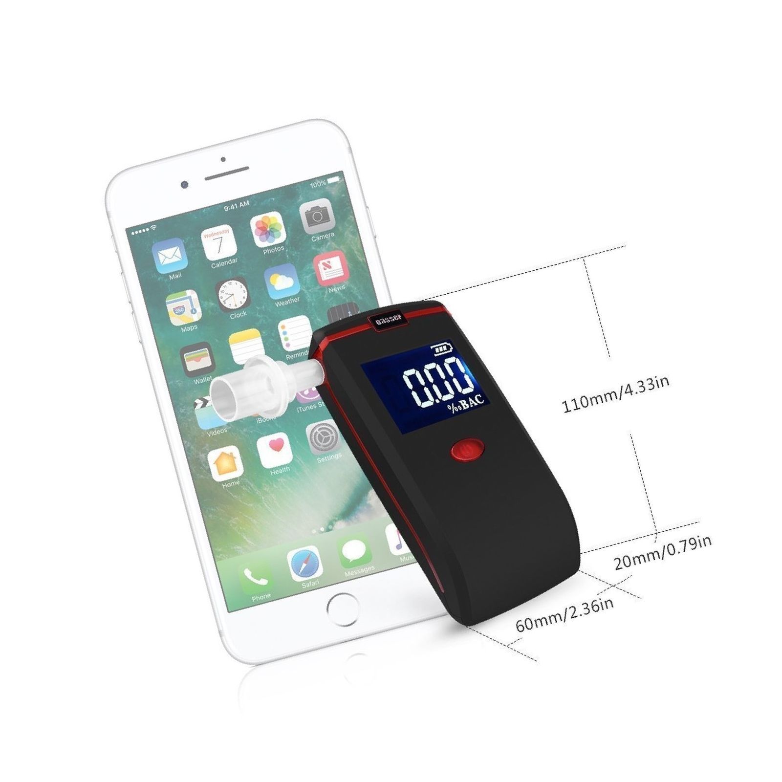 Oasser Breathalyzer Alcohol Tester Digital LCD Breath Tester Semi-Conductor S...