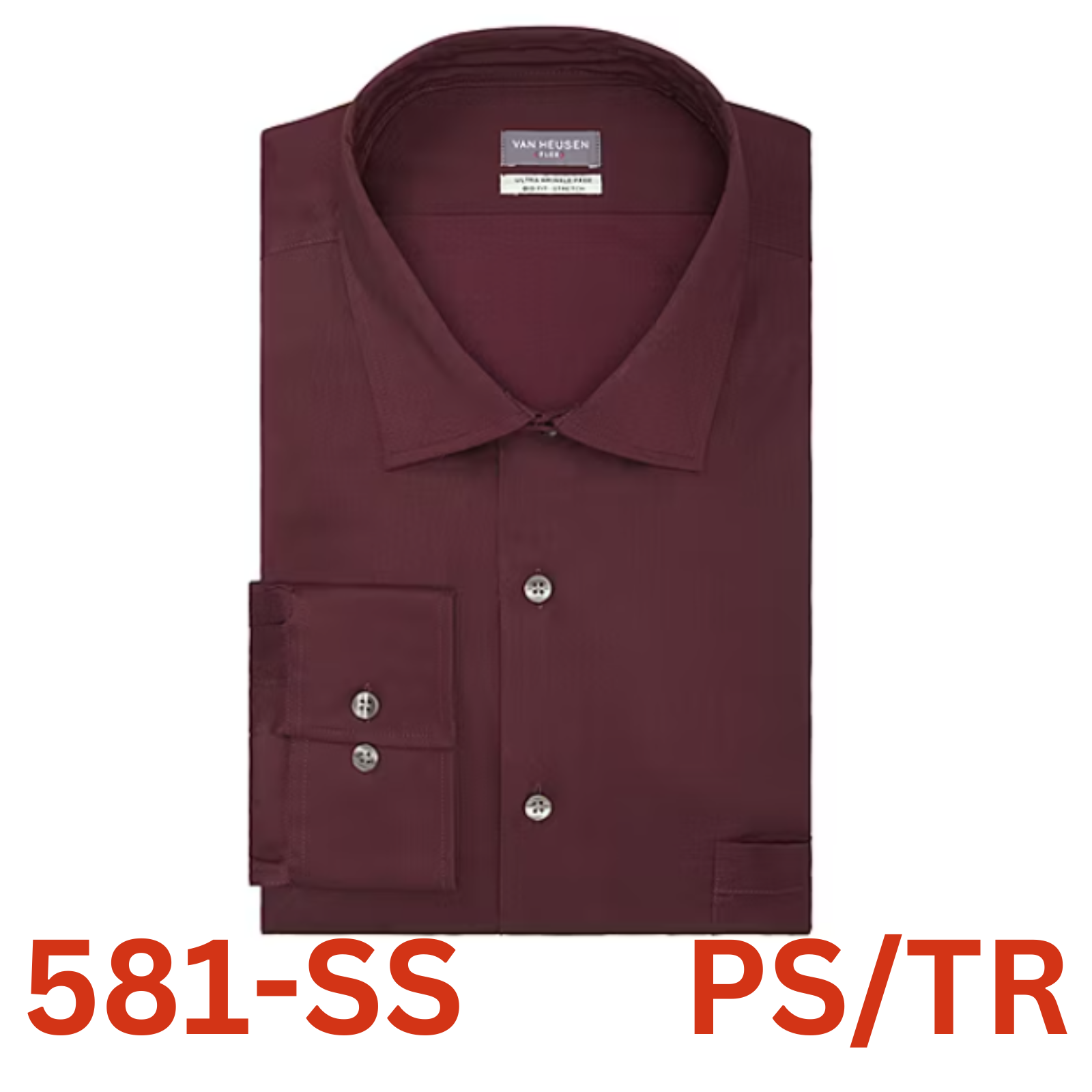 Van Heusen Ultra Flex Men's Regular Fit Wrinkle Free Long Sleeve Dress Shirt 2XL