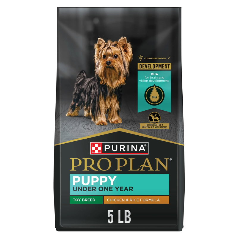 High Protein Toy Breed Puppy Food DHA Chicken and Rice Formula, 5 Lb Bag