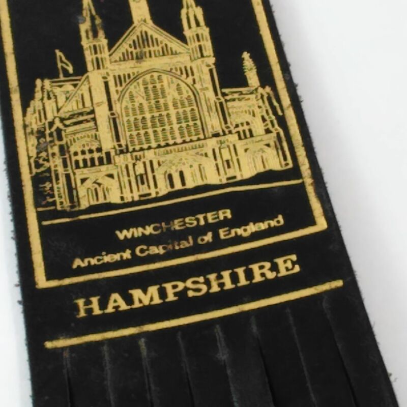Winchester Ancient Capital Of England Hampshire Black Golden Leather Bookmark