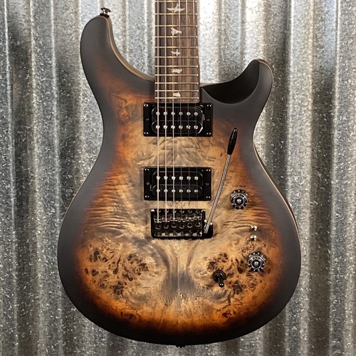 PRS SE Exotic Custom 24-08 Poplar Burl Charcoal Cherry Burst