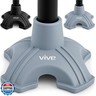 Vive Cane Tip - Self Standing Quad Base Replacement for Most Walking Canes, Walking Sticks, Folding Canes or Offset Quad Pod or Tripod Canes - 4 Prong Rubber Cane Foot Pad