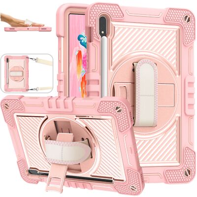 For Samsung Galaxy Tab S9 FE/S8/S7 / Tab A Heavy Duty Shockproof Case with Strap