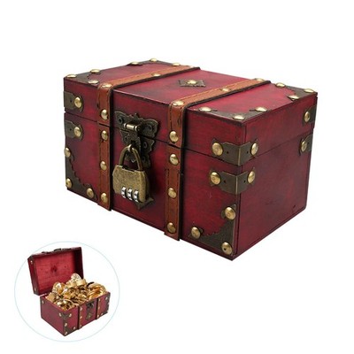 MytaYt Scatola in Legno Vintage Forziere Pirati Forziere del Tesoro dei B