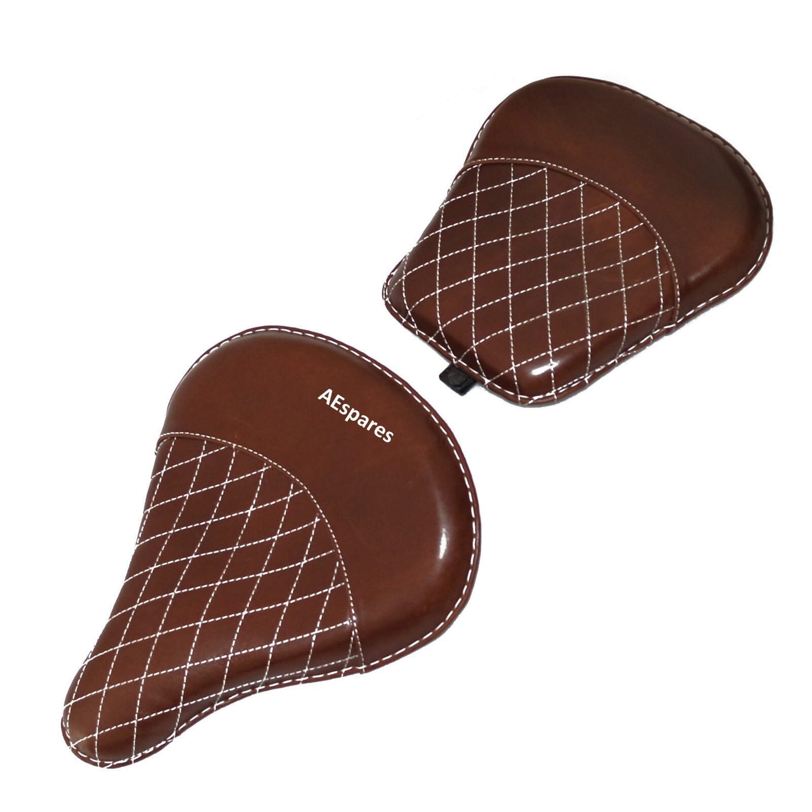Front Tan Leather Seat With Spring Fits Royal Enfield Bullet Classic 350 500 