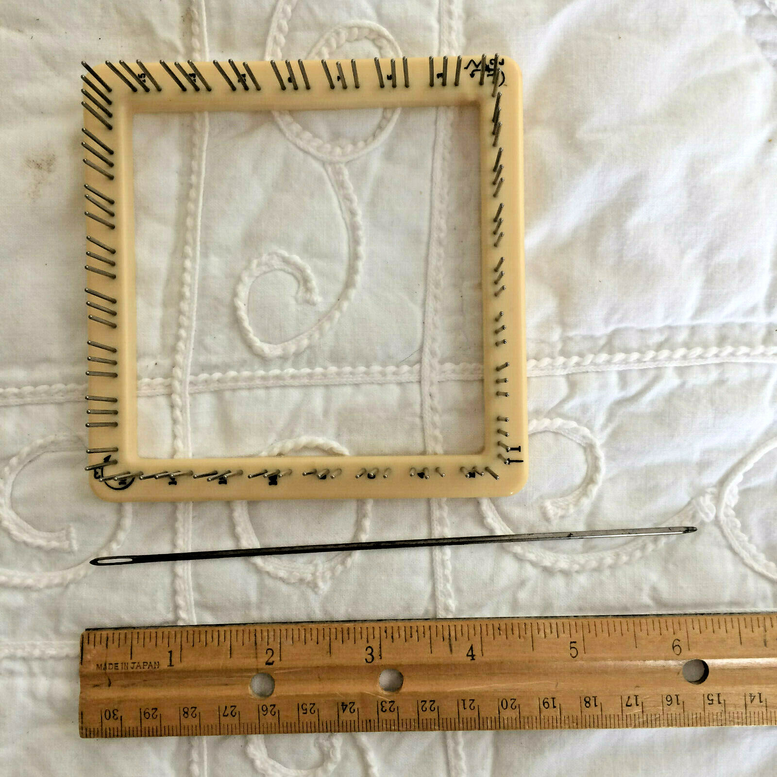 Vtg 1940 Donar Weave-It Bakelit Weaving Hand Loom Metal Needle Instructions