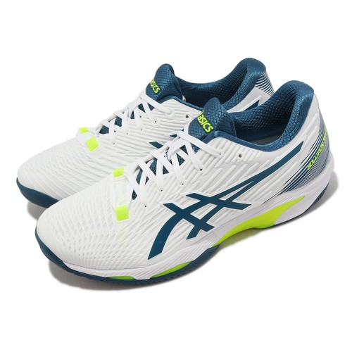 

Мужская теннисная спортивная обувь Asics Solution Speed FF 2 White Restful Teal 1041A182-102, Белый, Solution Speed Ff 2