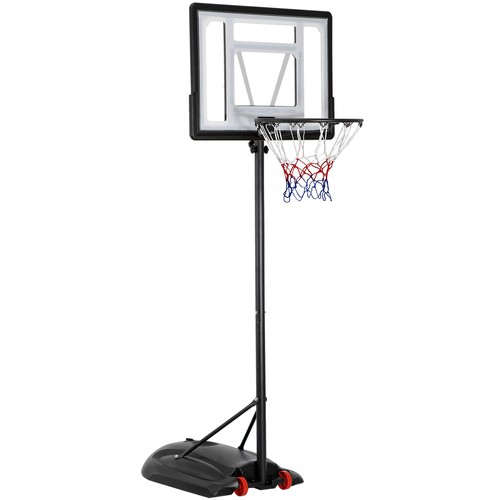 Portable Basketball Hoop Goal System Adjustable Height PVC Backboard Outdoor