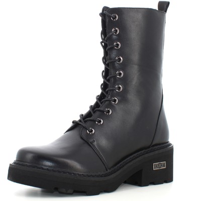 Pre-owned Cult A24us Women's Ankle Boots With Heel Clw333900 Grace 3339 Mid W Leather In Black