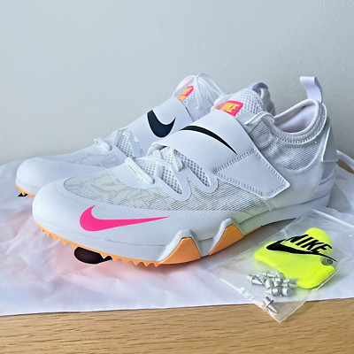 Nike Pole Vault Elite Track & Field Jumping Spikes Mens 12 White AA1204-101 $130