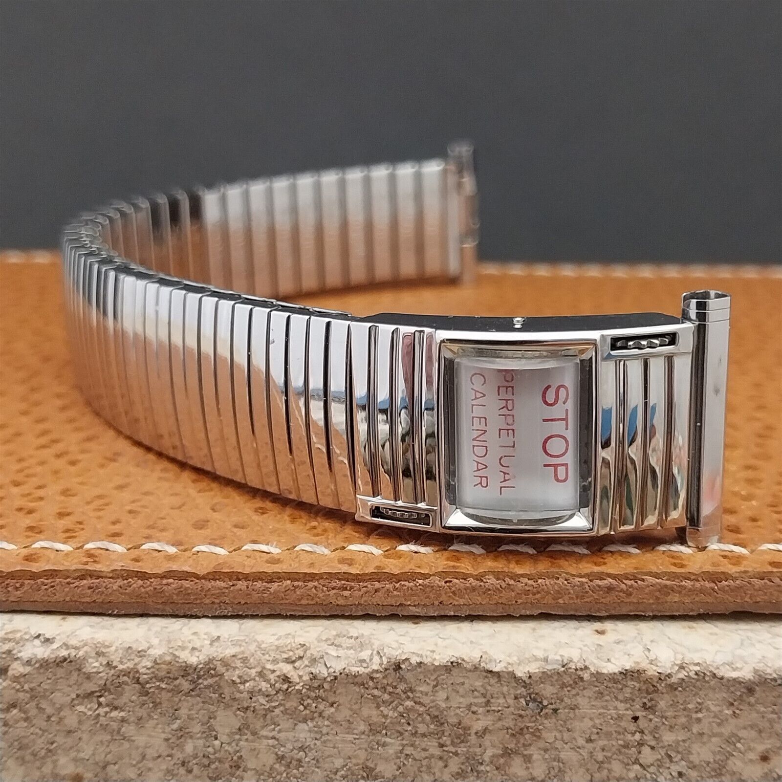 nos Stainless Steel Speidel Perpetual Calendar Vintage Watch nos Stainless Steel Speidel Perpetual Calendar Vintage Watch