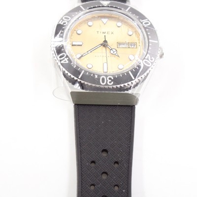 Pre-owned Timex M79 Automatic 40mm Stainless Steel Watch With Rubber Strap (tw2w47600)