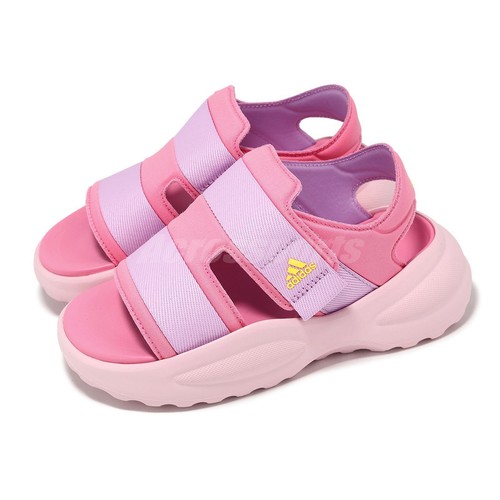 повседневная обувь adidas Mehana Sandal J Bliss розового и сиреневого цветов для детей дошкольного возраста с ремешком ID7908