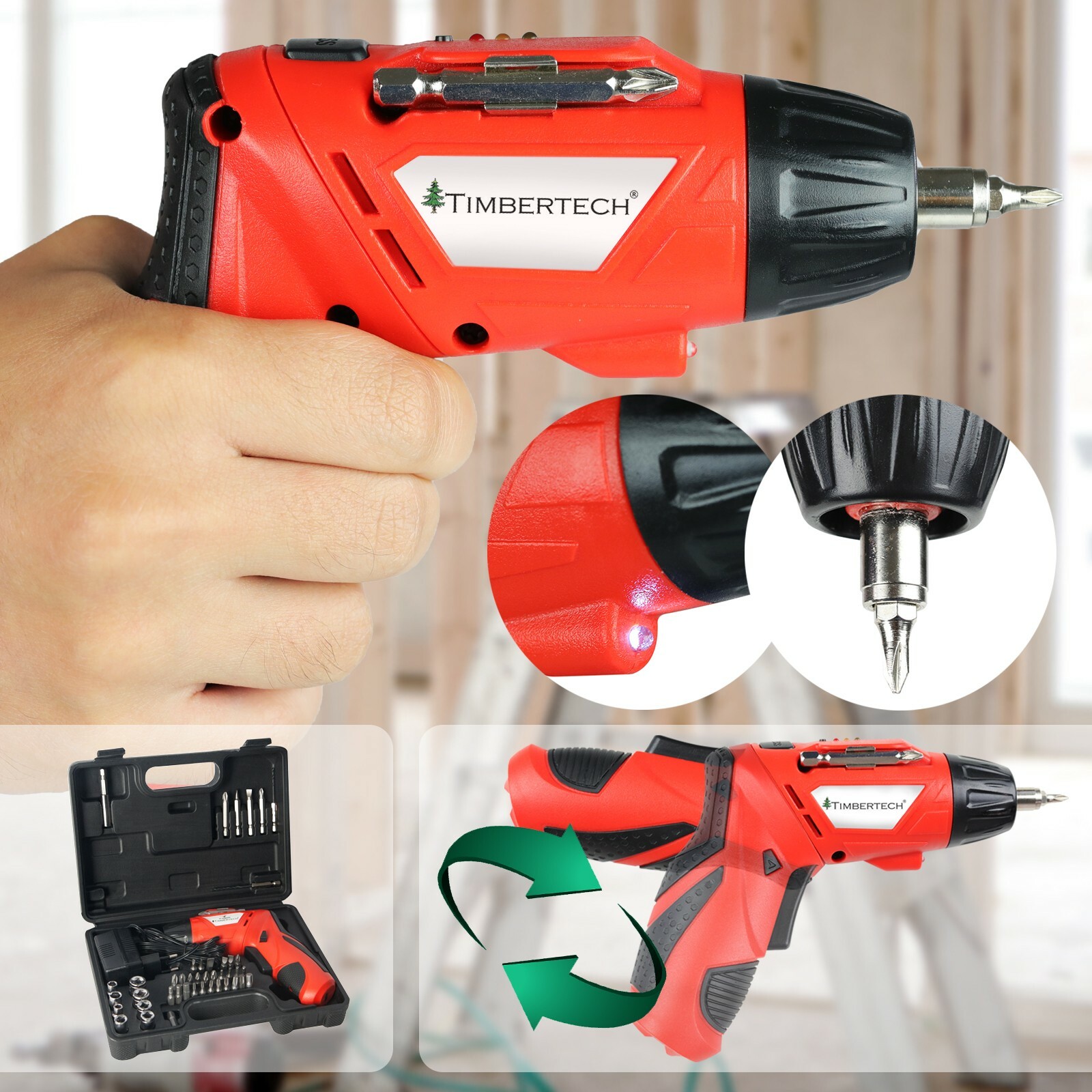 Bohrschrauber nachladbarer Mini Li-Ion Schrauber ... Powerland Akkuschrauber