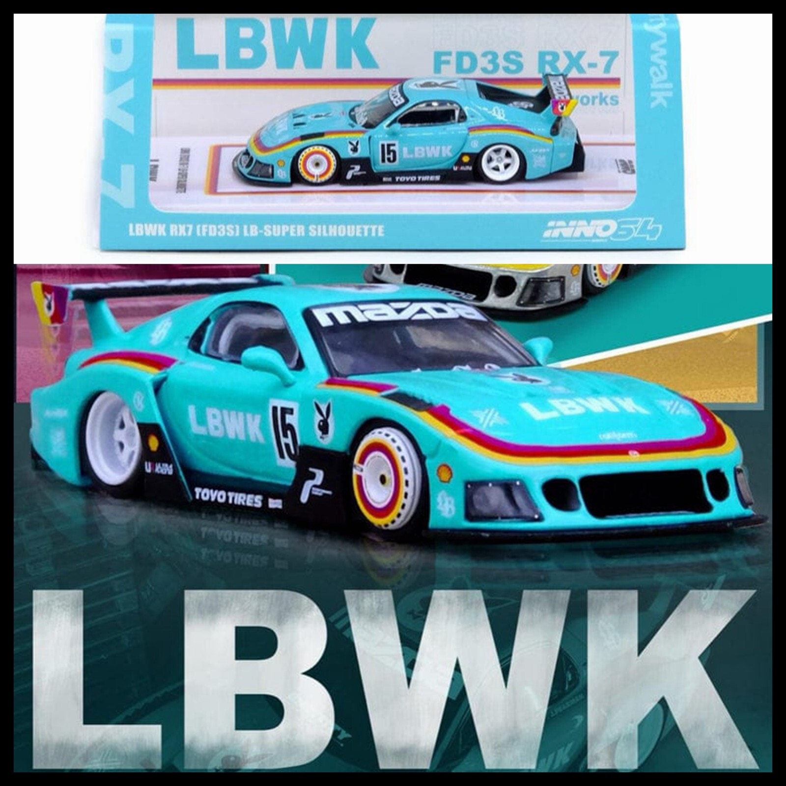 激レア完売品!!!INNO64 LBWK RX-7 FD3S ミニカー Inno 1:64 LBWK MAZDA RX7 (FD3S) LB-SUPER SILHOUETTE 