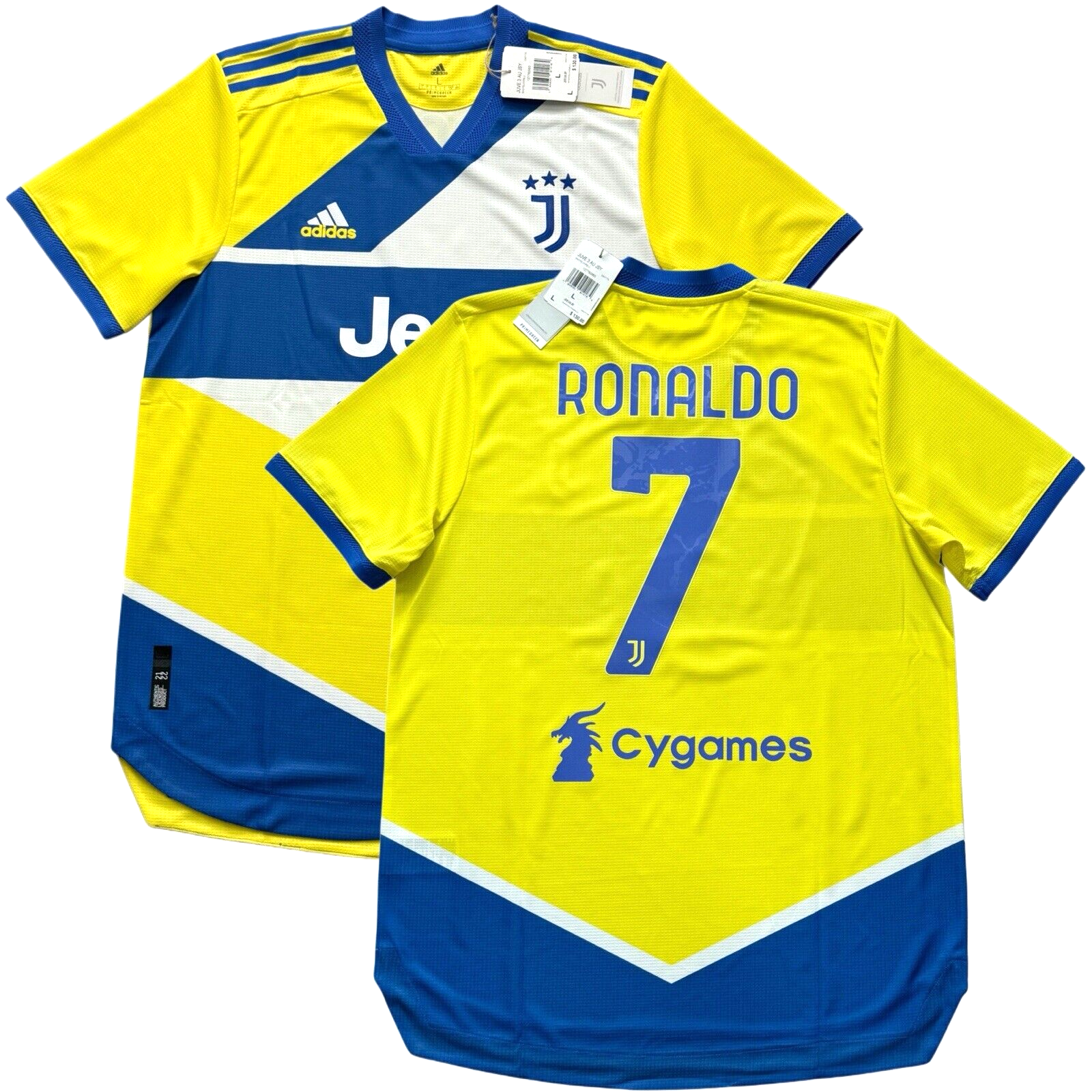 2021/22 Juventus Authentic Third Jersey #7 Ronaldo Large Adidas