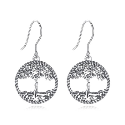 Ohrhänger Baum Lebensbaum 925 Silber Ohrring Frau besonderes Geschenk Nickelfrei
