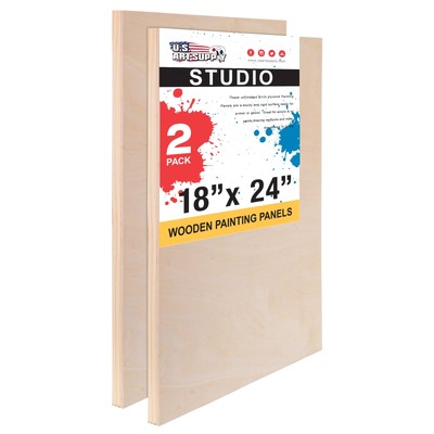 18'' x 24'' Studio 3/4'' Profile Depth Artist Wood Pouring Panel Boards Pack of 2