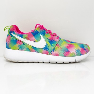 Кроссовки для бега Nike Girls Roshe One Print 677784-607 разноцветные, размер 7 лет