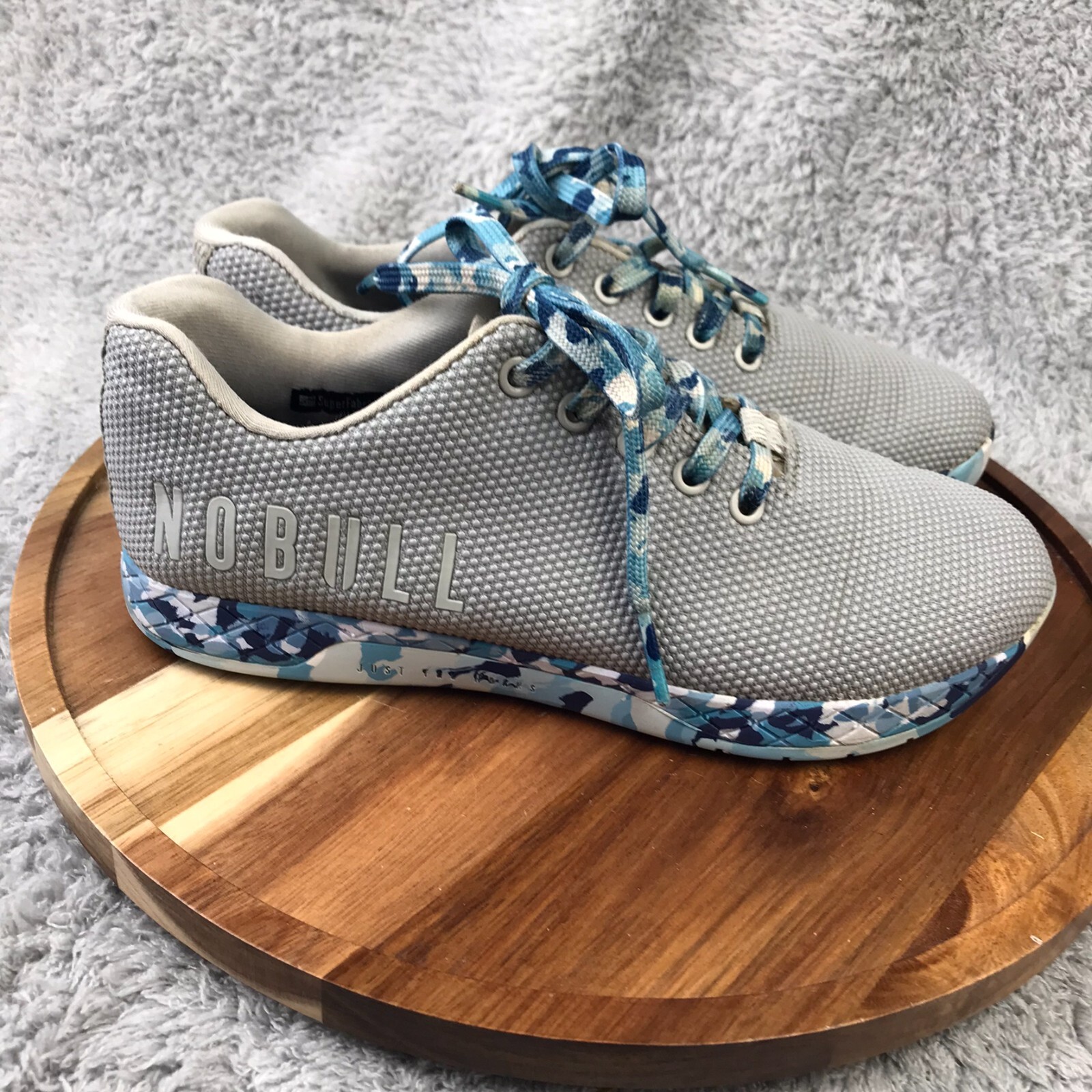 NoBull Outwork Trainers M 7/W 8.5 Blue Camo/Gray Gym