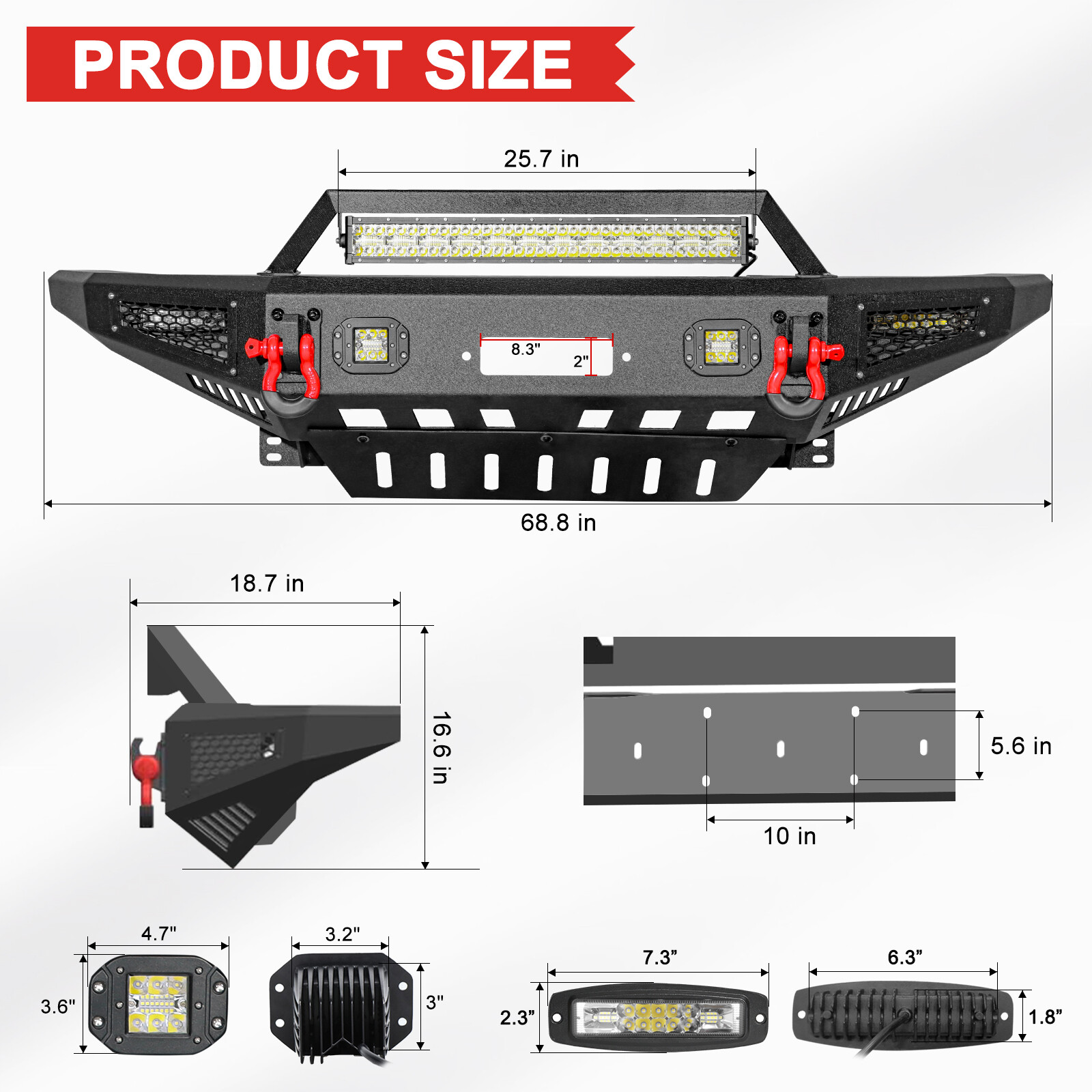 パーツ FJ For 2007-2014 Toyota FJ Front & Rear Bumper w/ Winch Plate