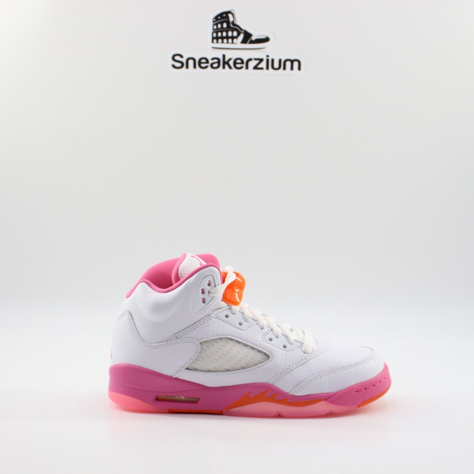 

Кроссовки Air Jordan 5 Retro GS Pinksickle Safety Оранжевый Белый 440892-168 GS Новые, Multicolor, Air Jordan 5 Retro