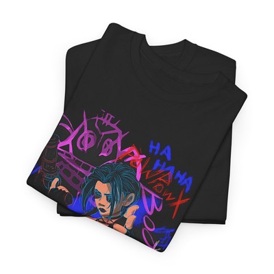 Jinx Arcane T-Shirt Blu Sister Japanese Anime Cartoon Graphic T-Shirt All Size