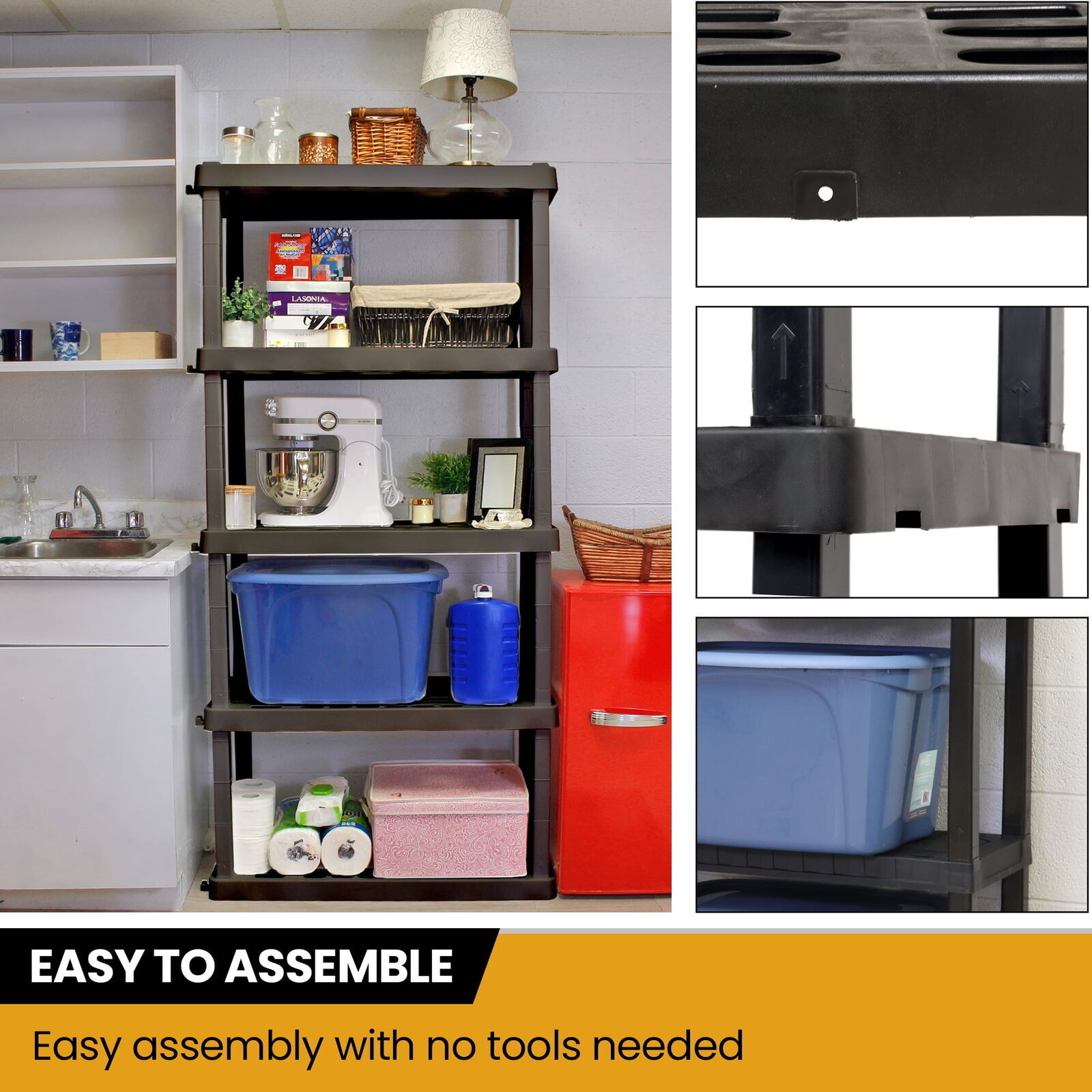 Edith ページ Amazon.com: HCHQHS Bookshelf,4-Tier Industrial Bookcase