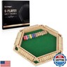 ELONGDI Upgraded 1-6 Players Shut The Box Dice Game with 12 Dice + Bonus 12 Spare Wooden Board Table Match Game for Kids and Adults,Family Board Games Night or Pub Party