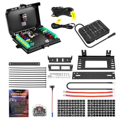 12 Gang Touch Switch Panel For Offroad Truck UTV ATV Boat 4 Control Modes 80A