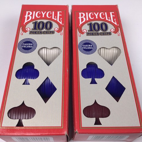 VTG BICYCLE Poker Chips 200 Count with 3 Colors (Lot Of 2