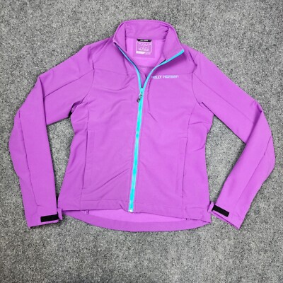 Helly Hanson Jacket Womens Small Purple Softshell Windbreaker Coat Fleece Lined