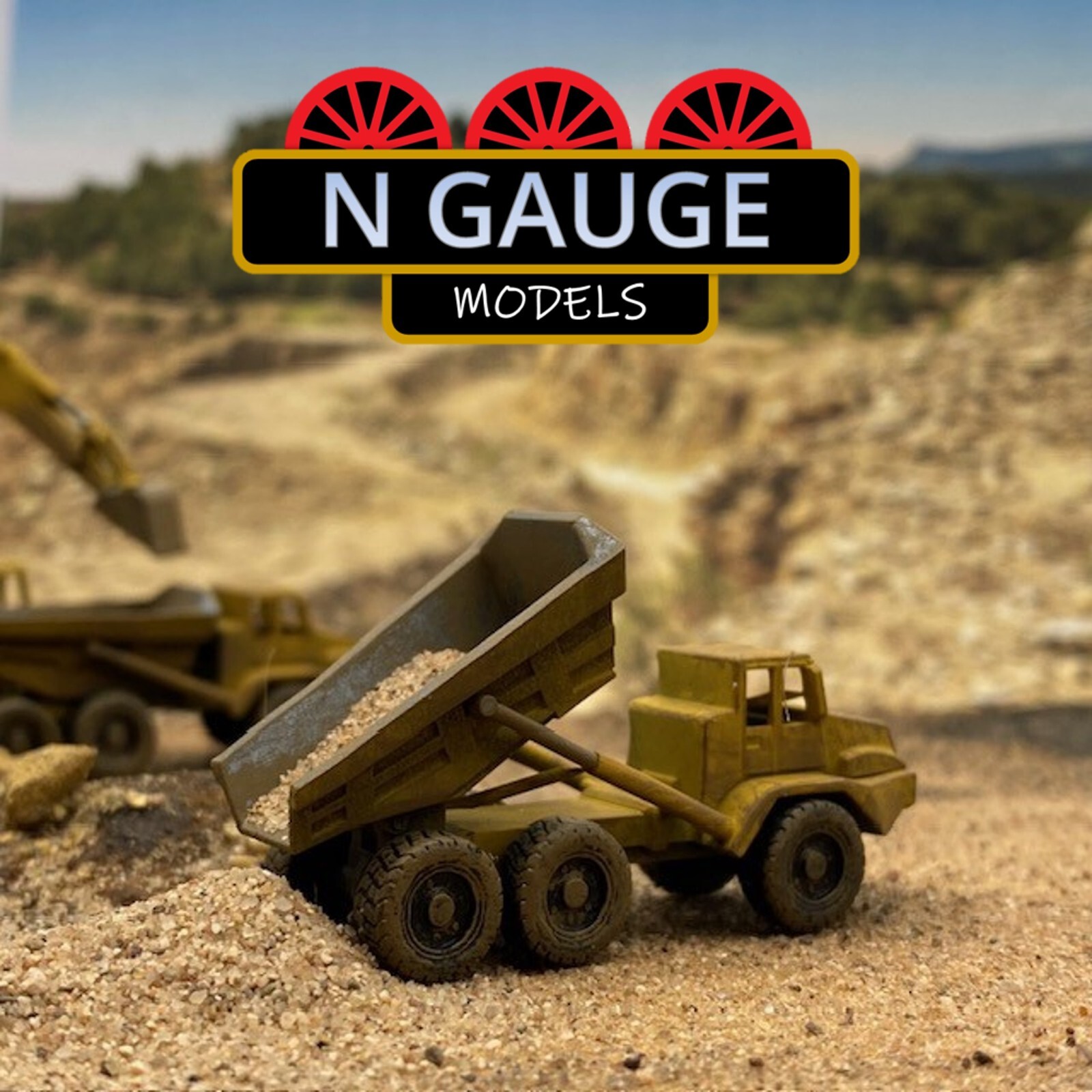 PAINTED -N Scale Gauge  1:148 Articulated Dump Hauler 'Raised'  (Dumper 1:160)