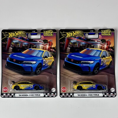 2024 Hot Wheels Premium Boulevard  24 Spoon Honda Civic Type-R #105 - Lot Of 2