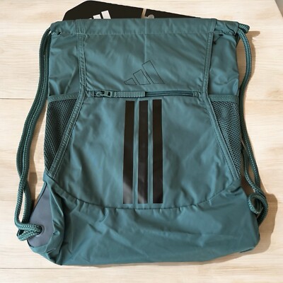 Adidas Alliance 3 Sackpack 3 Stripe Drawstring Backpack Teal Sports Gym Gift