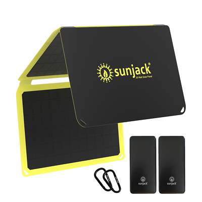 25 Watt Foldable ETFE Monocrystalline Solar Panel Charger & 2x 10K mAh Batteries