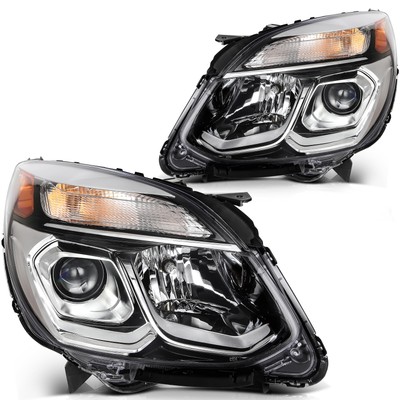 Pair Chrome Projector Headlights Assembly For 2016-2017 Chevy Chevrolet Equinox