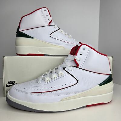 Air Jordan 2 RETORO ホワイト/レッド ハイカット Air Jordan 2 Retro Origins White/Red/Green Size 7 Men | eBay