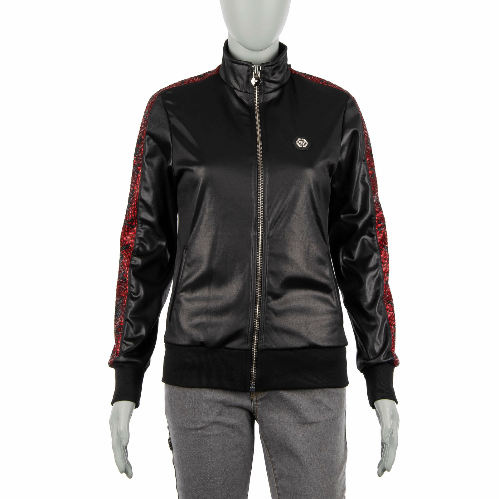 

PHILIPP PLEIN PLAYBOY Crystals Bunny Logo Jogging Track Jacket Черный Красный 08484
