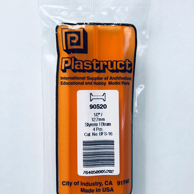 Plastruct 90520 Styrene I Beam 1/2''x 15'' (4)