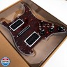 HSH Prewired Strat Pickguard Set Coil Split Humbucker Pickups Loaded Strat Pick guard Guitar Mute Switch Output Mute Switch for Fender American/Mexican Stratocaster Style Guitar (Red Tortoise)